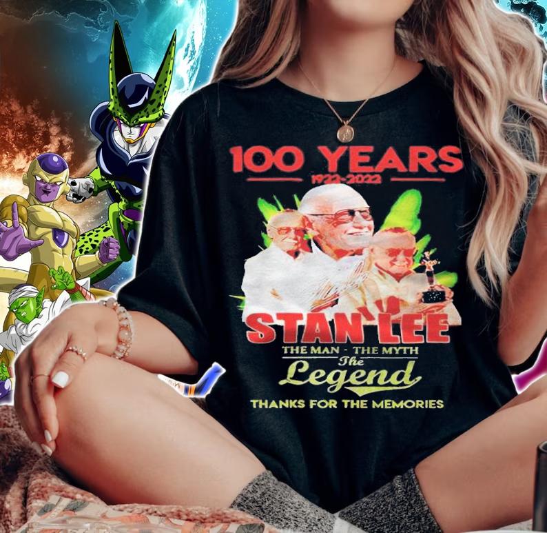 100 years of Stan Lee 1922-2022 the man the myth the legend thank for the memories T-shirt t-shirt woman shirt