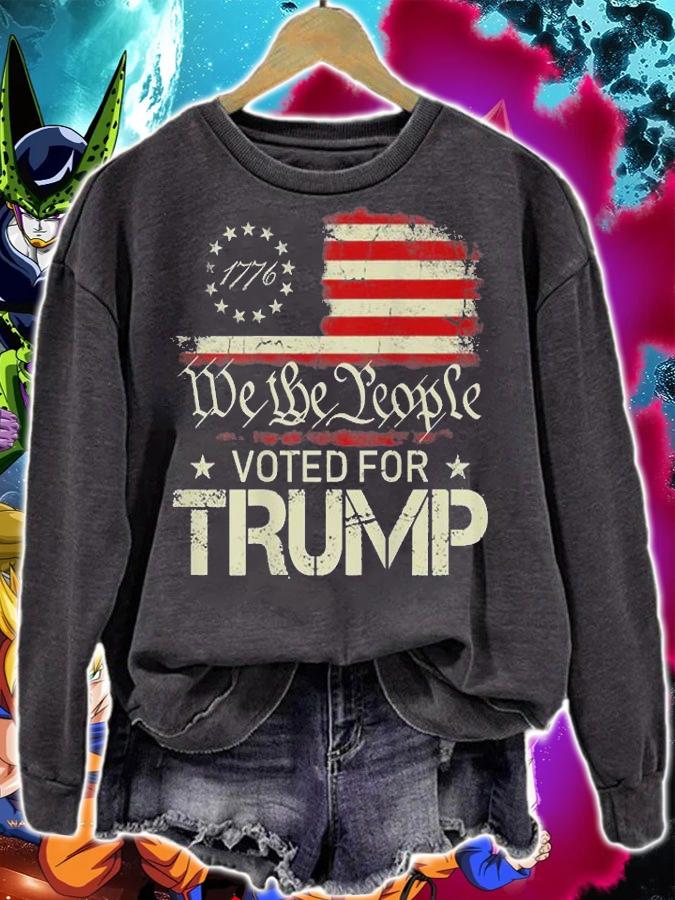 1776 American Flag I Voted For Trump We The People Vintage T-Shirt t-shirt sweatshirt