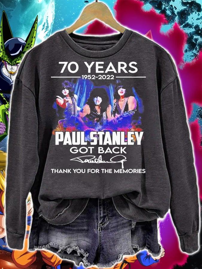 70 Year 1952 2022 Paul Stanley Got Back Thank You For The Memories Signature T-Shirt t-shirt sweatshirt