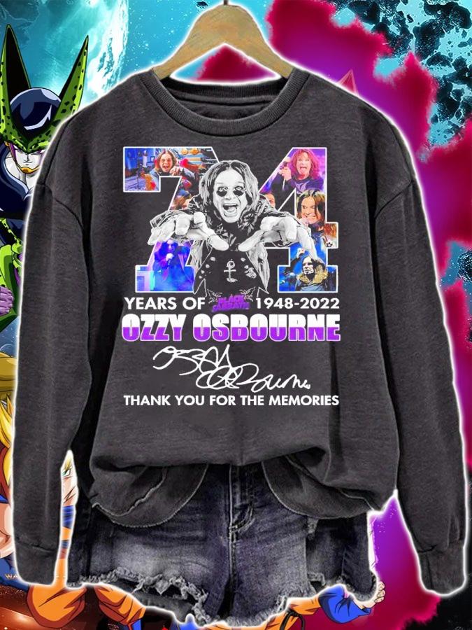 74 Years Of 1948-2022 Ozzy Osbourne Signatures Thank You For The Memories Shirt t-shirt sweatshirt