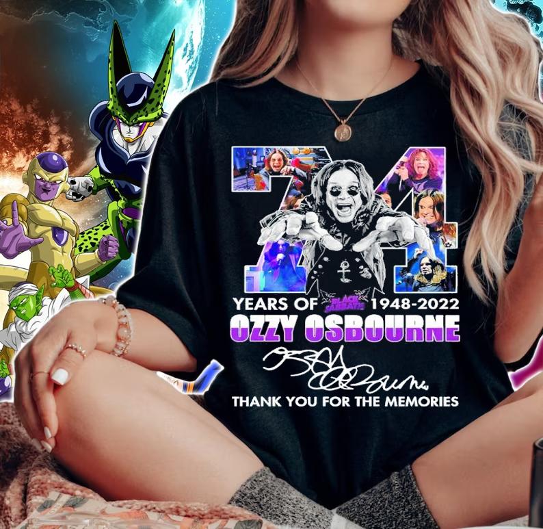 74 Years Of 1948-2022 Ozzy Osbourne Signatures Thank You For The Memories Shirt t-shirt woman shirt