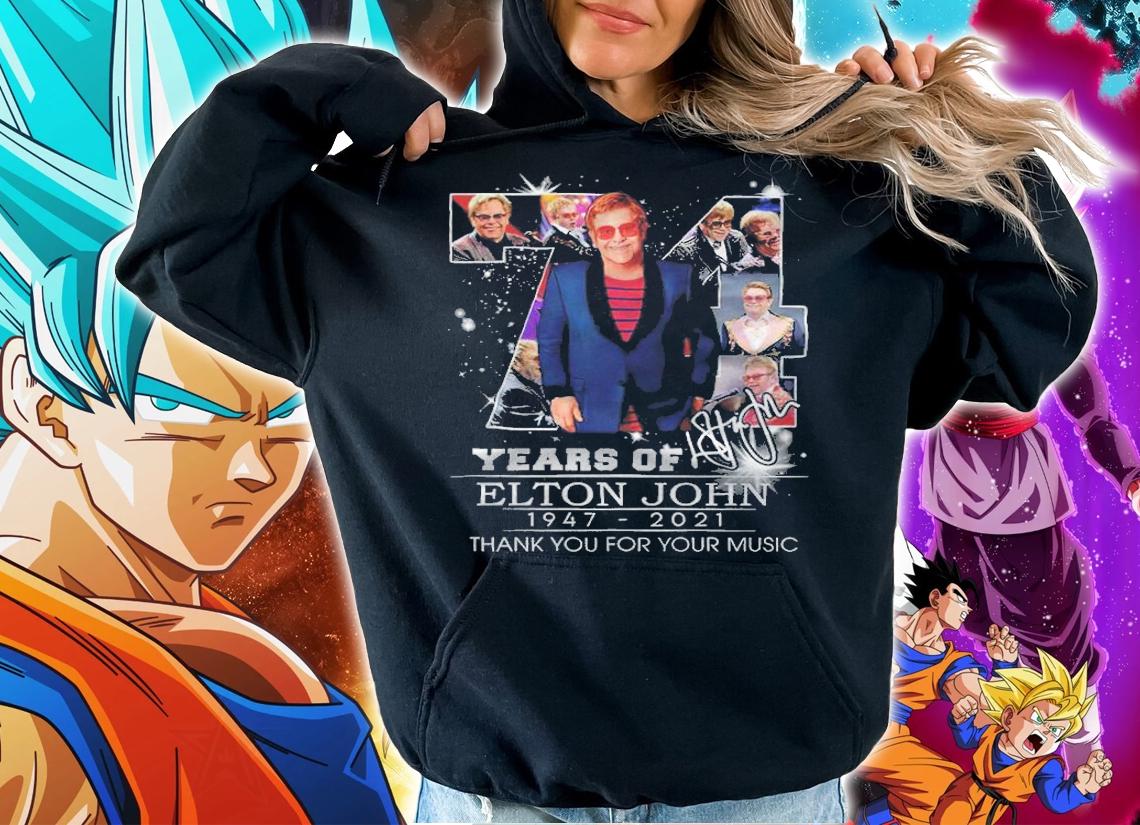 74 years of Elton John 1974-2021 signature shirt t-shirt hoodie