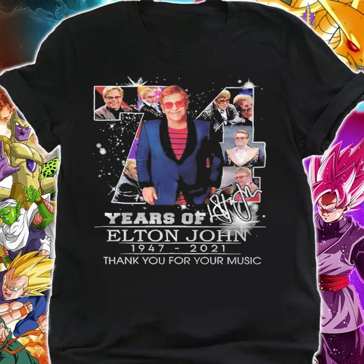 74 years of Elton John 1974-2021 signature shirt t-shirt shirt