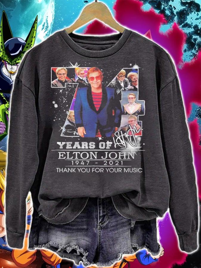 74 years of Elton John 1974-2021 signature shirt t-shirt sweatshirt