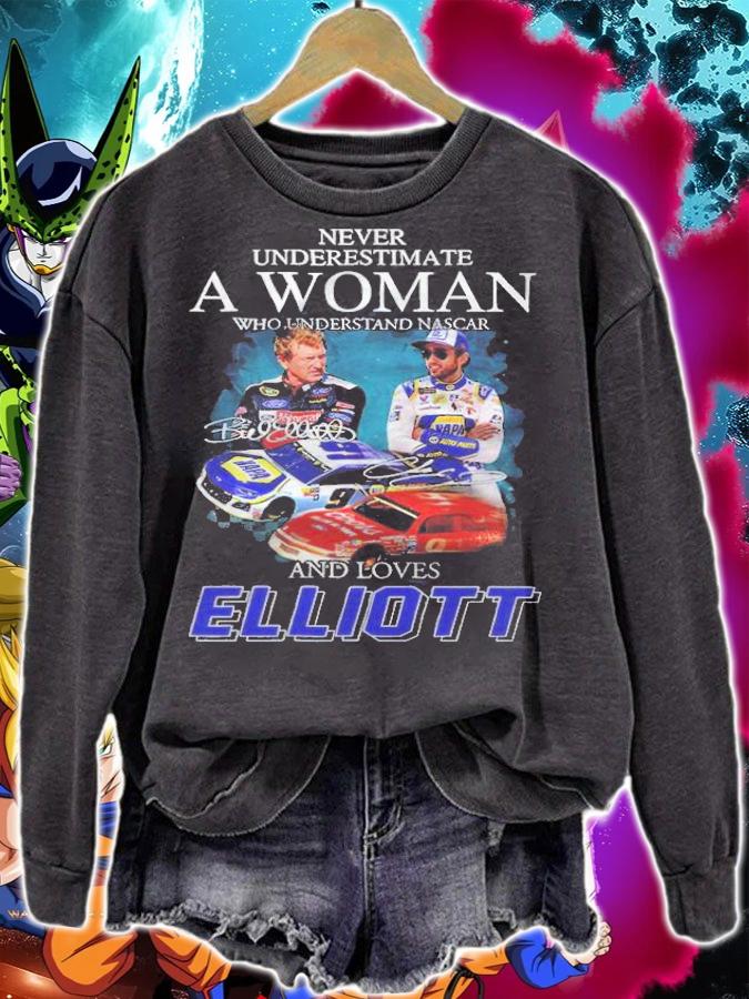 A woman who understand Nascar and loves Elliott signatures shirt t-shirt sweatshirt
