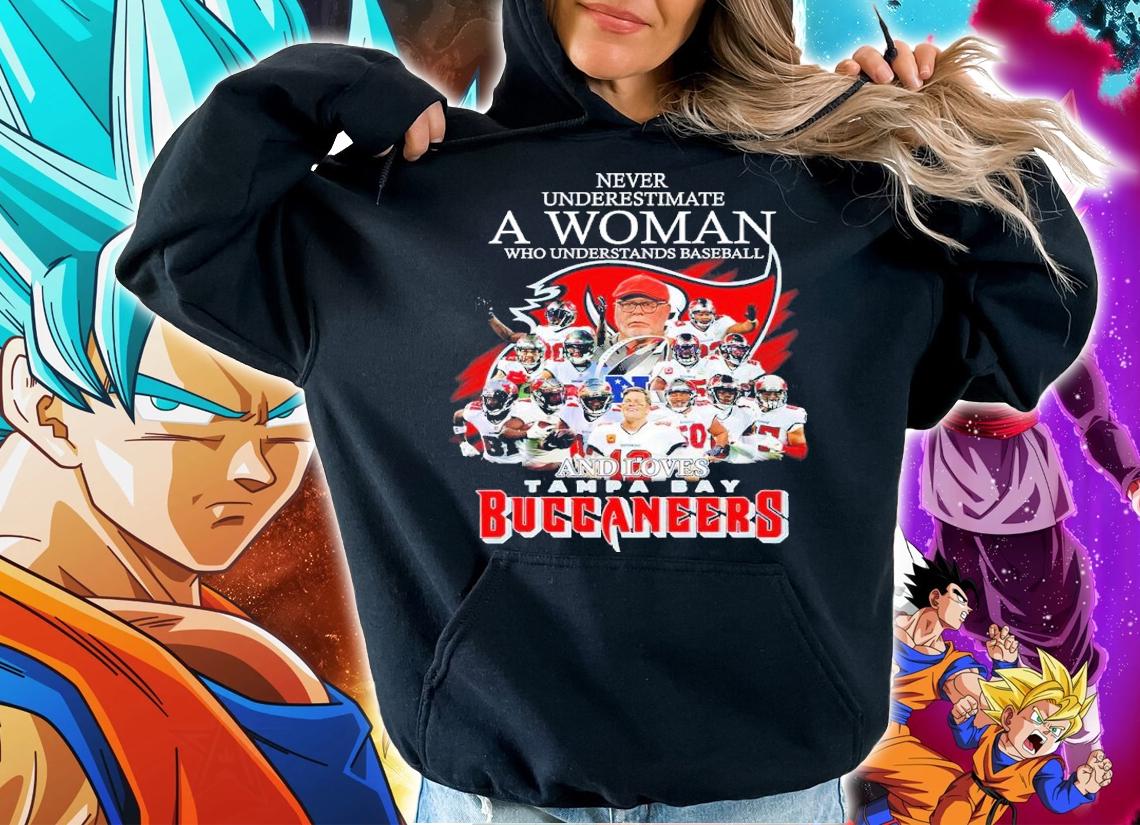 A woman who understands baseball and loves Tampa Bay Buccaneers signatures shirt t-shirt hoodie