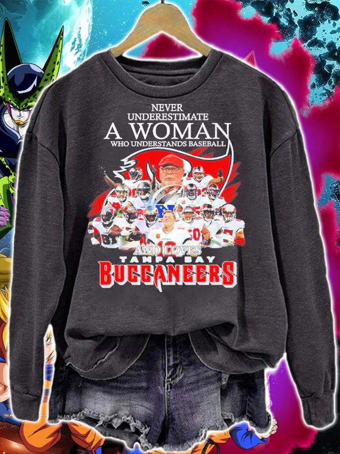 A woman who understands baseball and loves Tampa Bay Buccaneers signatures shirt t-shirt sweatshirt
