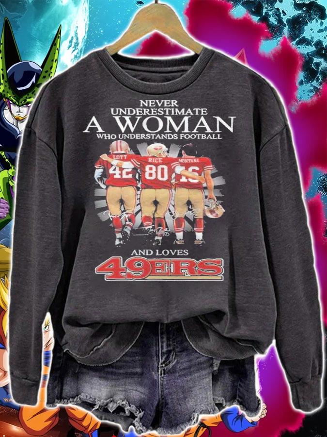 A woman who understands football and loves San Francisco 49ERS signatures shirt t-shirt sweatshirt