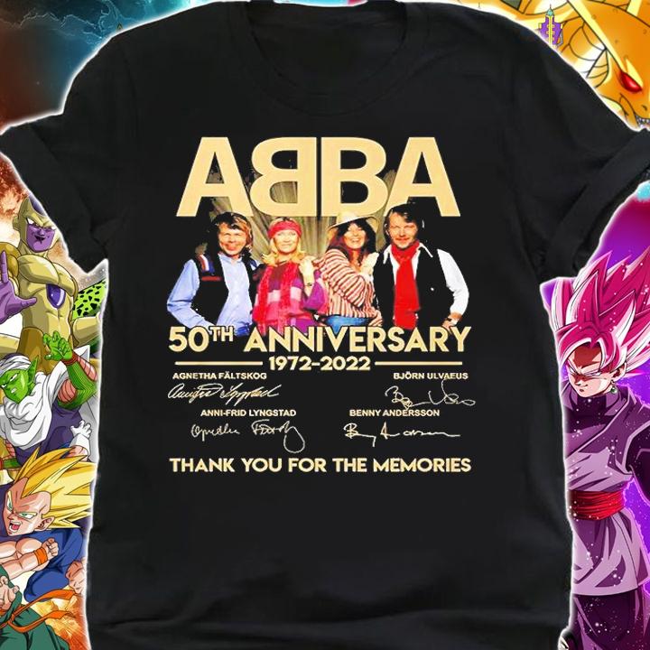 ABBA 50th Anniversary 1972 2022 Thank You For The Memories Signatures T-Shirt t-shirt shirt