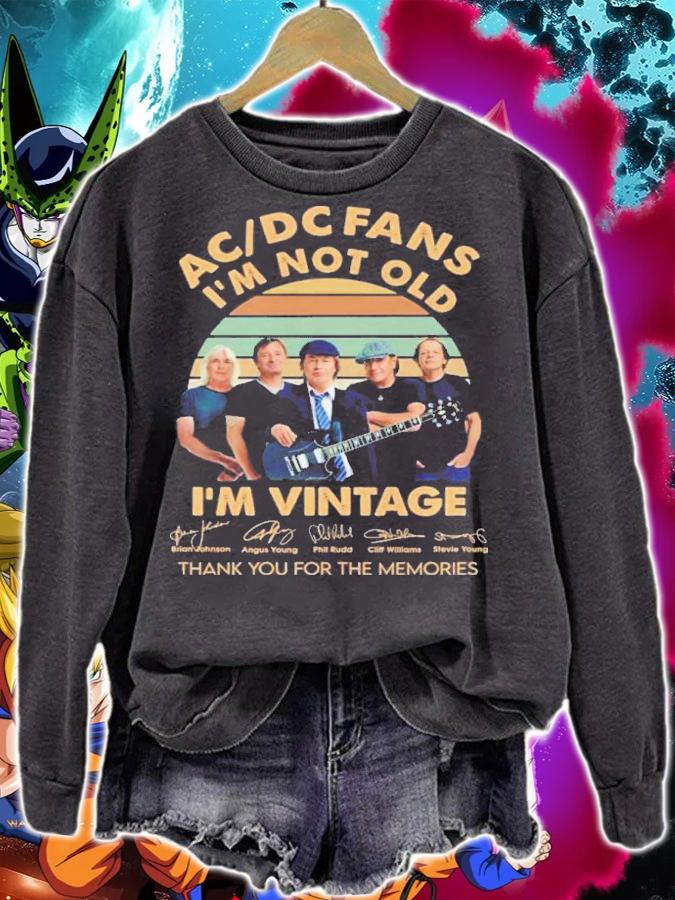 ACDC Band Fans I'm Not Old I'm Vintage Signatures Thank You For The Memories Shirt t-shirt sweatshirt