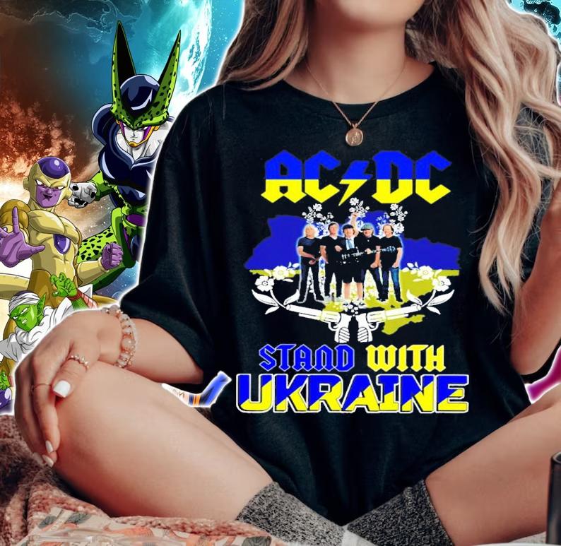ACDC Rock Band Stand With Ukraine Shirt t-shirt woman shirt