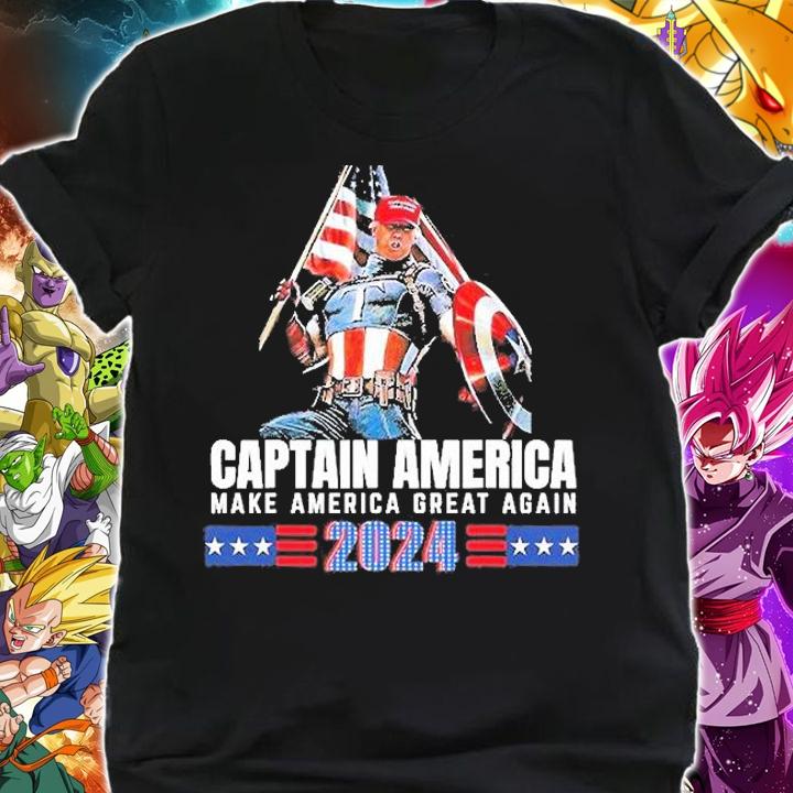 Again American Captain Trump 2024 Make America Great Funny T-Shirt t-shirt shirt