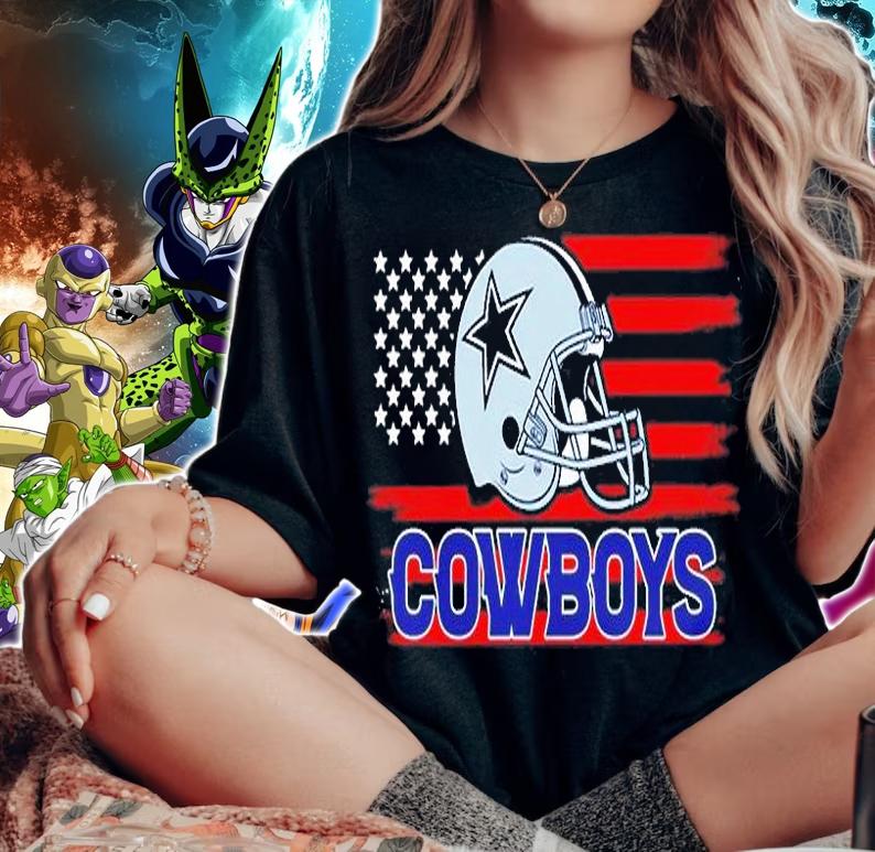 American Flag Helmet Dallas Cowboys T-Shirt t-shirt woman shirt