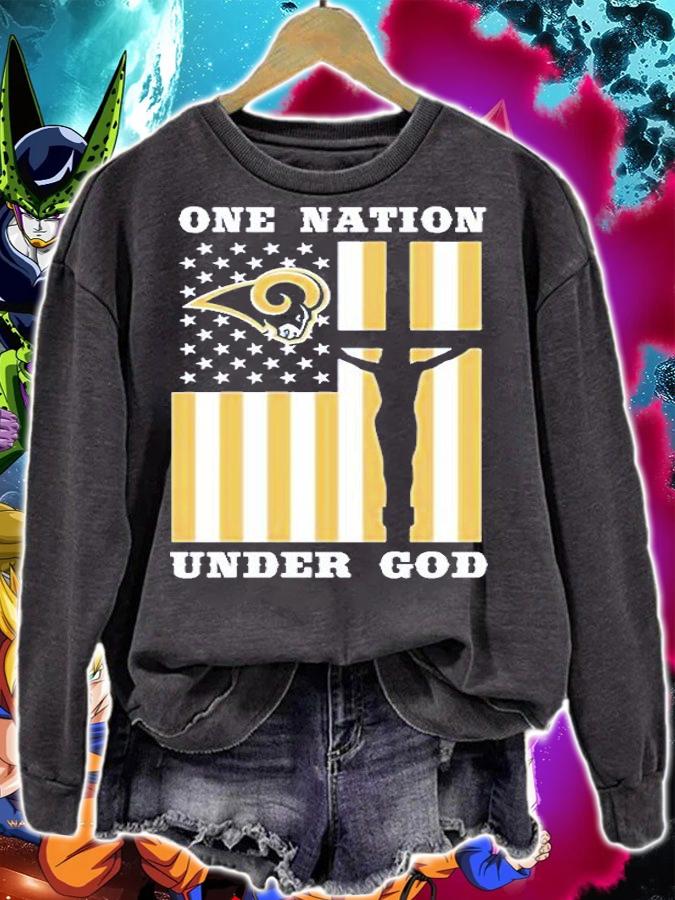 American Flag One Nation Under God Los Angeles Rams T-Shirt t-shirt sweatshirt