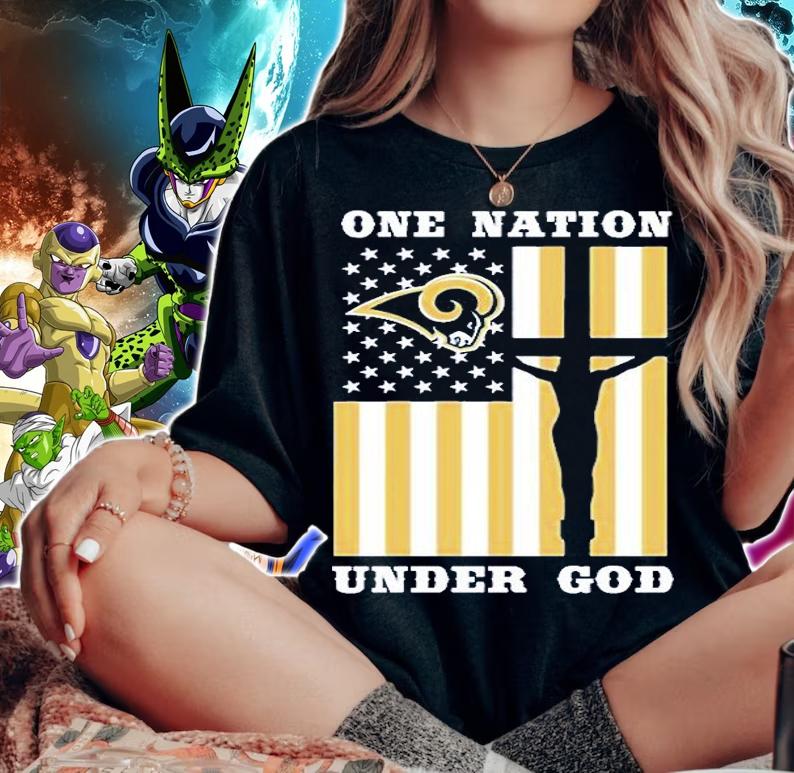 American Flag One Nation Under God Los Angeles Rams T-Shirt t-shirt woman shirt