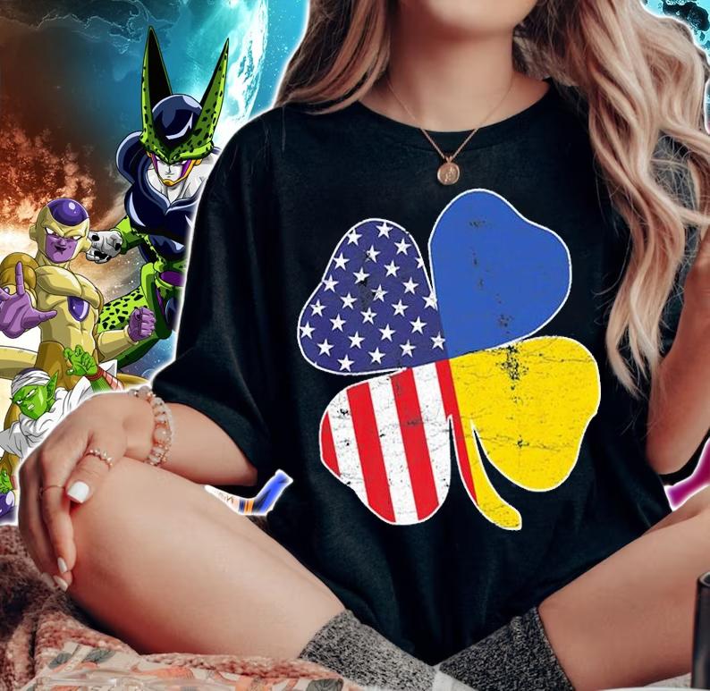 American Ukraine Shamrock St Patrick's Day Ukrainia T-Shirt t-shirt woman shirt