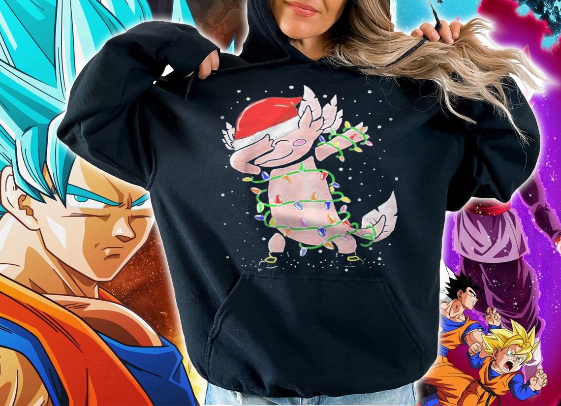 Axolotl dabbing as Christmas T-shirt t-shirt hoodie