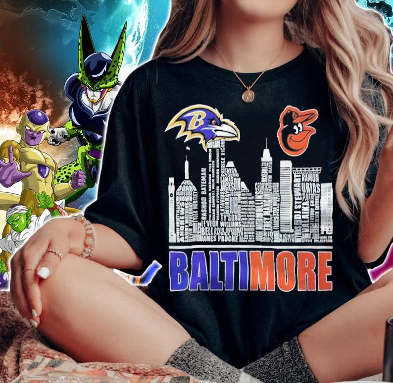 Baltimore Ravens and Baltimore Orioles shirt t-shirt woman shirt