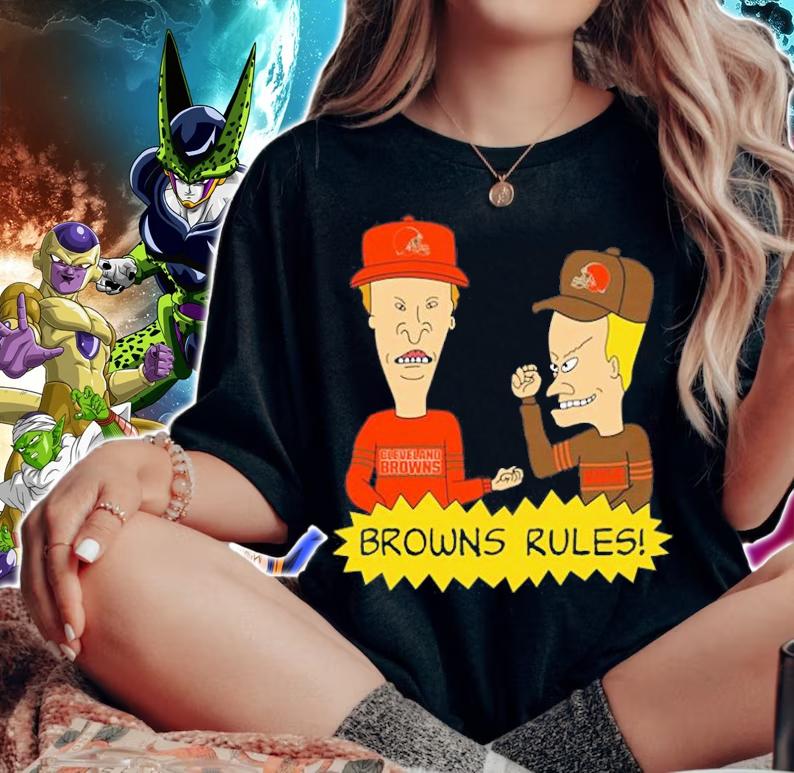Beavis and Butt-Head Cleveland Browns Rules NFL T-Shirt t-shirt woman shirt