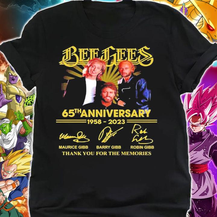 Bee Gees 65th Anniversary 1958-2023 Signatures Thank You For The Memories Shirt t-shirt shirt
