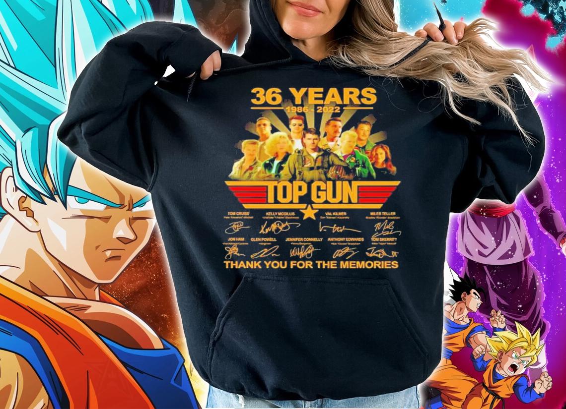 Best 36 Years 1986-2022 Top Gun Signatures Thank You For The Memories Shirt t-shirt hoodie