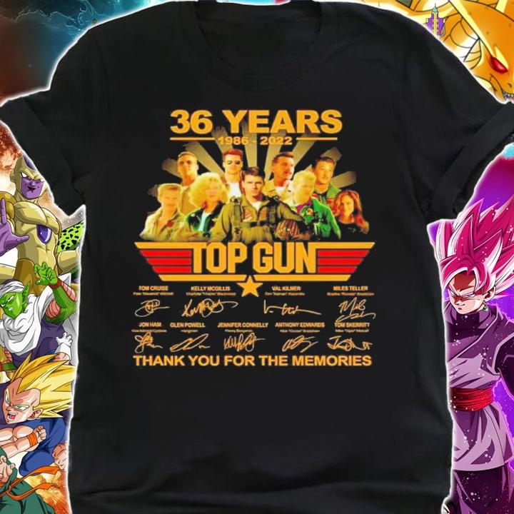Best 36 Years 1986-2022 Top Gun Signatures Thank You For The Memories Shirt t-shirt shirt