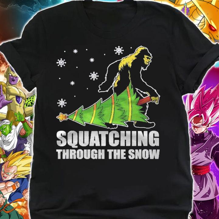 Bigfoot Squatching Through The Snow Holiday Gift Christmas Shirt t-shirt shirt