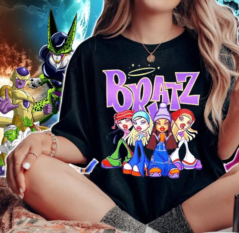 Bratz Original Four Group Shot Logo T-Shirt t-shirt woman shirt