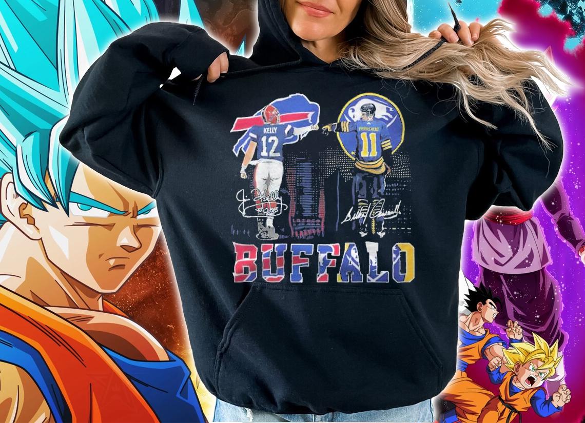 Buffalo Jim Kelly and Buffalo Sabres Pete Ault signatures shirt t-shirt hoodie