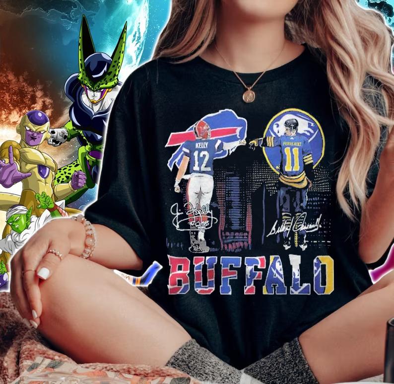 Buffalo Jim Kelly and Buffalo Sabres Pete Ault signatures shirt t-shirt woman shirt