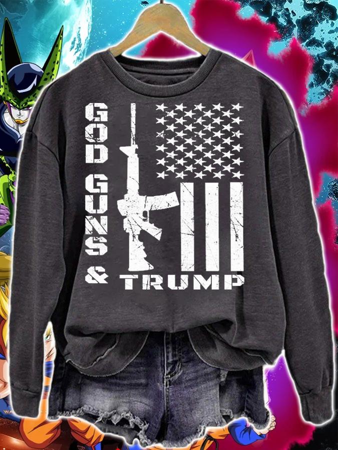 God Guns And Trump Cool Gift 2nd Amendment Flag Gift T-Shirt t-shirt sweatshirt