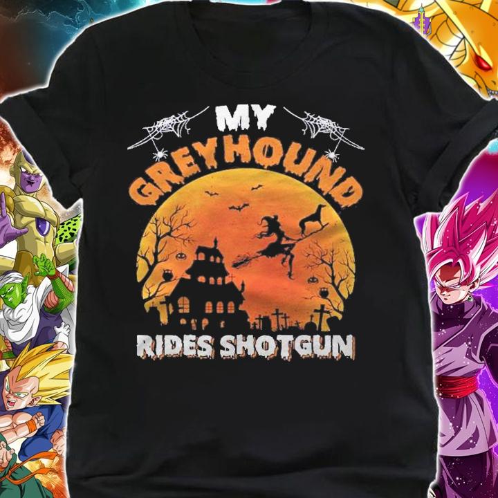 My Greyhound Rides Shotgun Funny Greyhound Dog Halloween Shirt t-shirt shirt