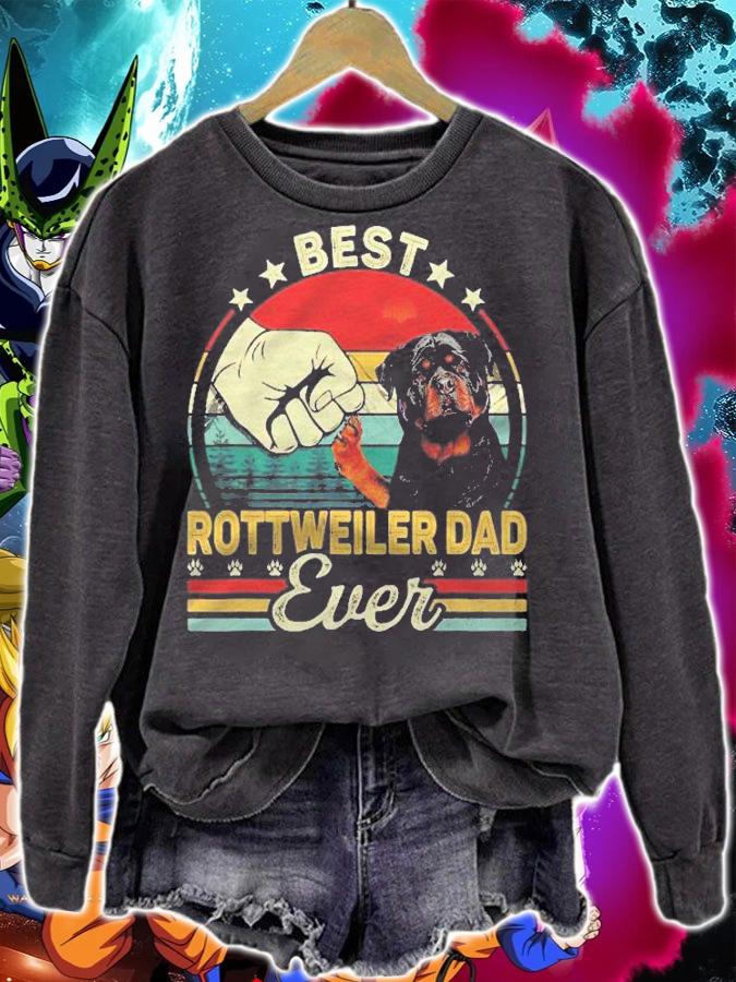 Retro Vintage Best Rottweiler Dad Ever Fathers Day Shirt t-shirt sweatshirt
