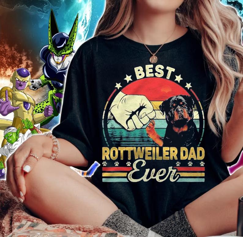 Retro Vintage Best Rottweiler Dad Ever Fathers Day Shirt t-shirt woman shirt