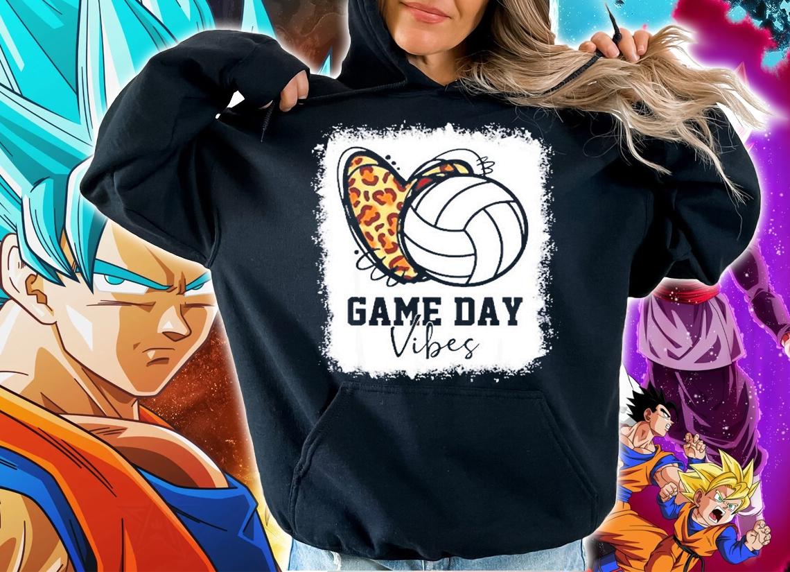 Volleyball Game Day Vibes Volleyball Mom Game Day Bleached T-Shirt t-shirt hoodie