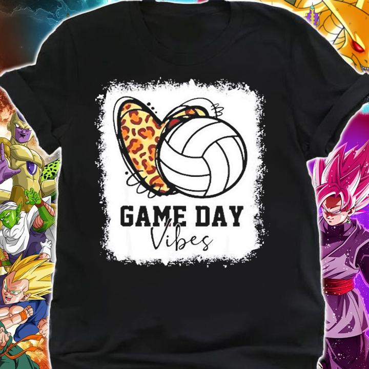 Volleyball Game Day Vibes Volleyball Mom Game Day Bleached T-Shirt t-shirt shirt