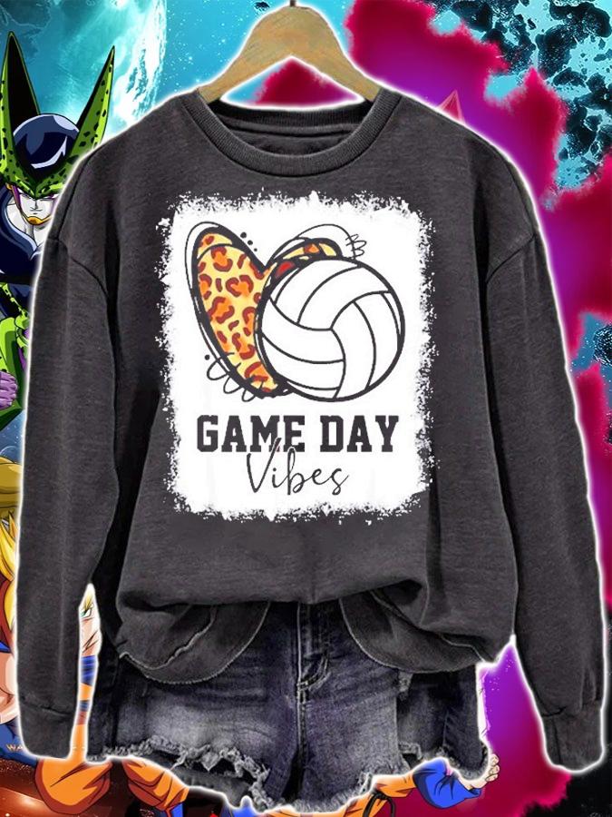 Volleyball Game Day Vibes Volleyball Mom Game Day Bleached T-Shirt t-shirt sweatshirt