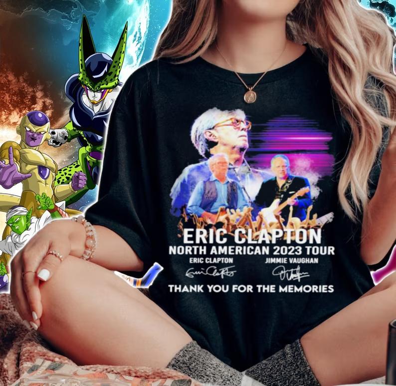 Eric Clapton North American 2023 Tour Signature Thank You For The Memories t-shirt woman shirt