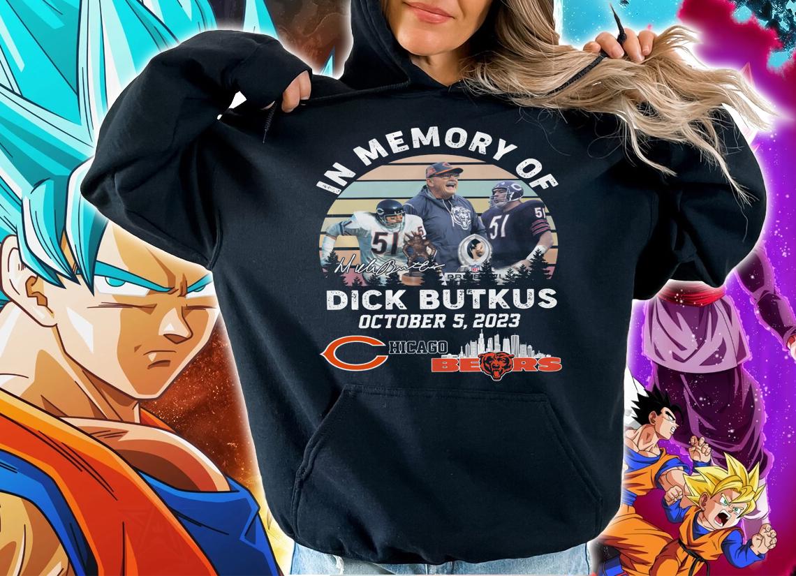 In Memory Of Dick Butkus October 5 2023 Chicago Bears Vintage Sunset t-shirt hoodie