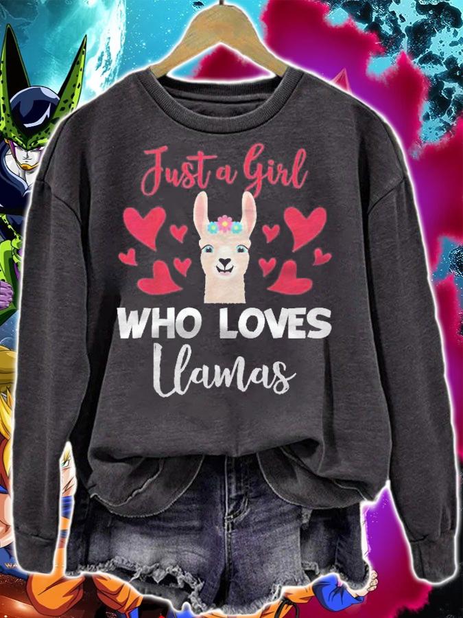 Just A Girl Who Loves Llamas Alpaca Llama Gift For Girls Shirt t-shirt sweatshirt