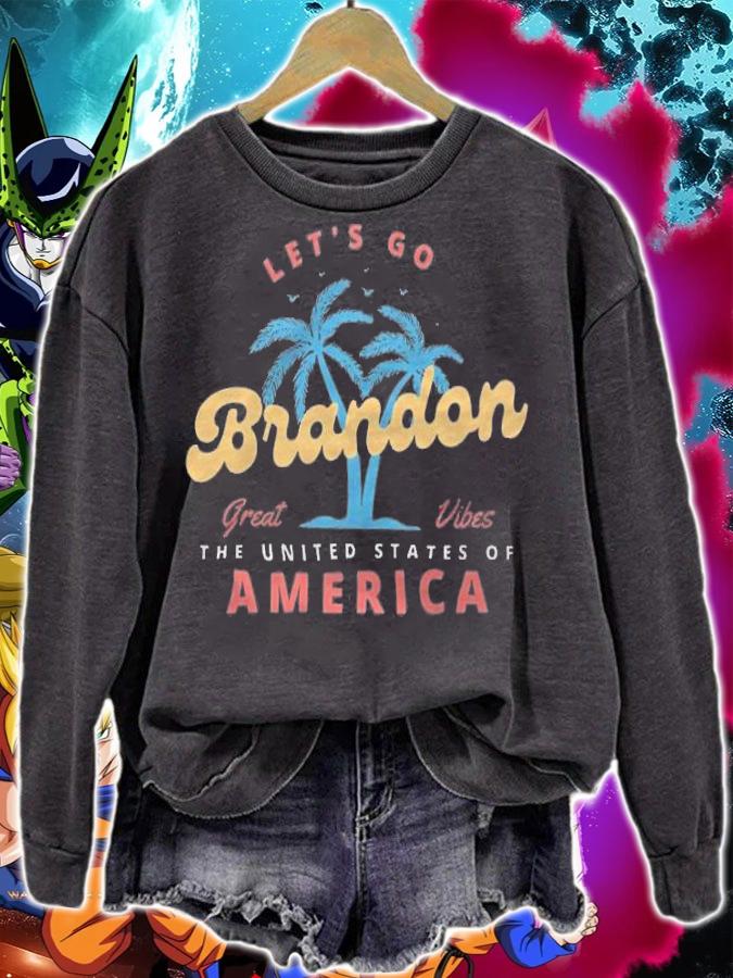 Let's Go Brandon Great Vibes USA, Fjb, Let Go Brandon, American Flag T-Shirt t-shirt sweatshirt