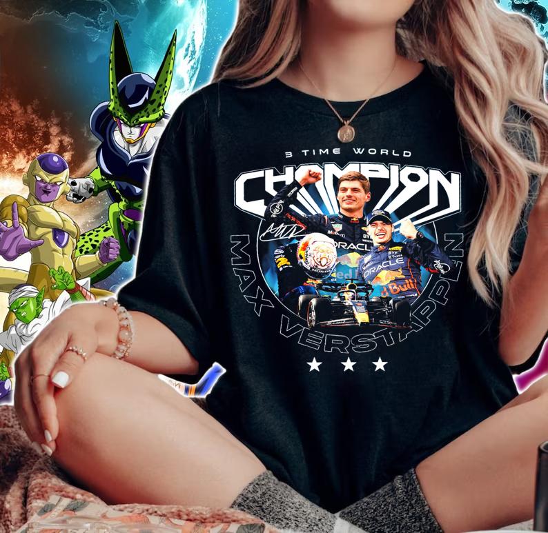 Max Verstappen 3 Time World Champion Signature t-shirt woman shirt