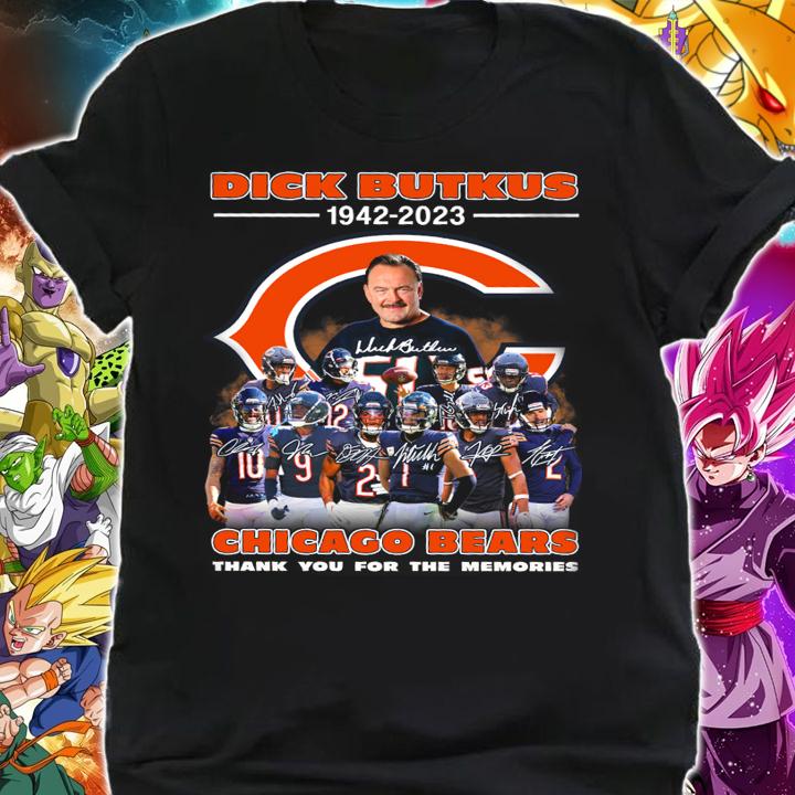RIP Dick Butkus Chicago Bears signatures thank you for the memories t-shirt shirt