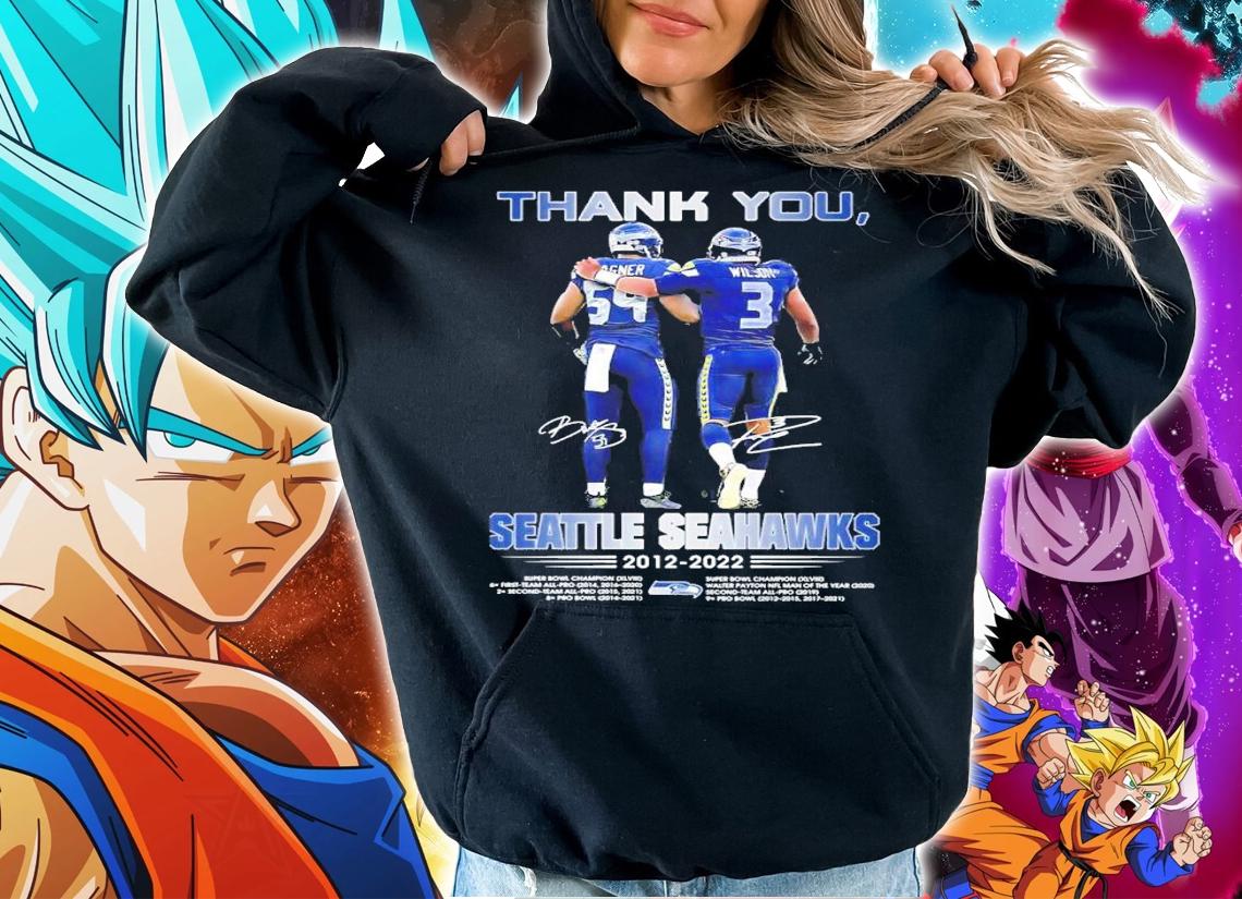 Thank You Bobby Wagner And Russell Wilson Seattle Seahawks 2012-2022 Signatures Shirt t-shirt hoodie