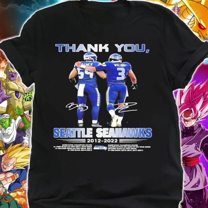 Thank You Bobby Wagner And Russell Wilson Seattle Seahawks 2012-2022 Signatures Shirt t-shirt shirt
