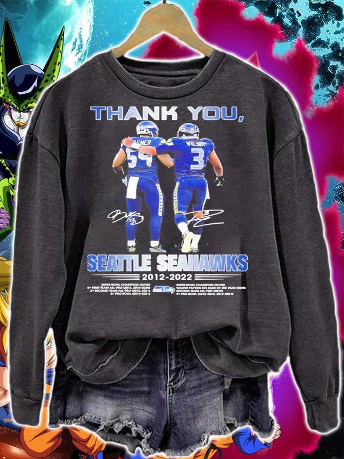Thank You Bobby Wagner And Russell Wilson Seattle Seahawks 2012-2022 Signatures Shirt t-shirt sweatshirt