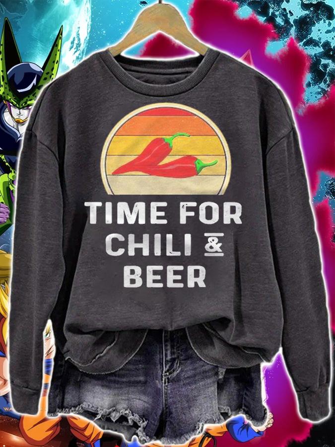 Time For Chili And Beer Chili Cook Off Funny Chili Lover Shirt t-shirt sweatshirt
