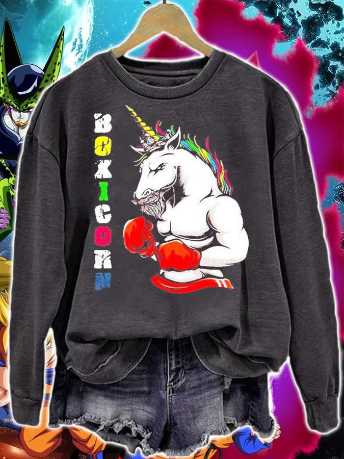 Unicorn Boxicorn Tee Martial Arts Fan Fighting Boxing T-Shirt t-shirt sweatshirt