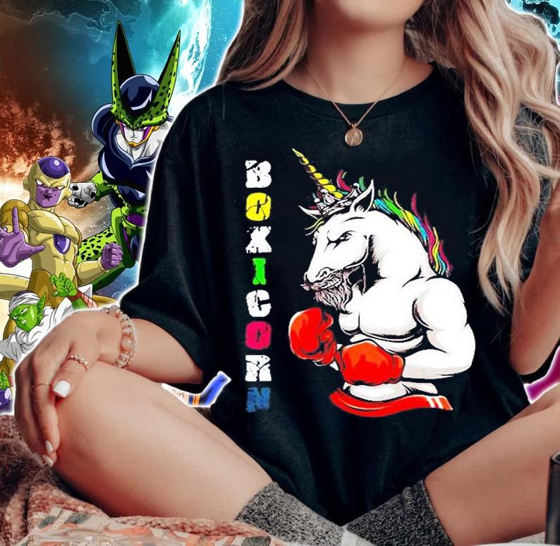 Unicorn Boxicorn Tee Martial Arts Fan Fighting Boxing T-Shirt t-shirt woman shirt