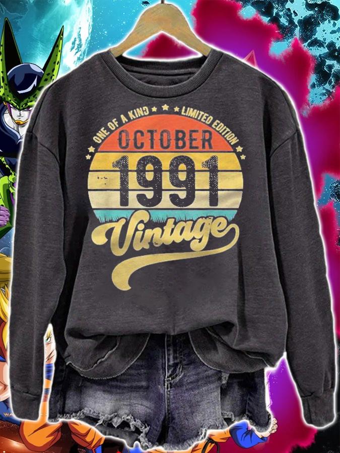 Reto 30Th Birthday, 30 Years Old Born In October 1991 Ver2 Shirt t-shirt sweatshirt